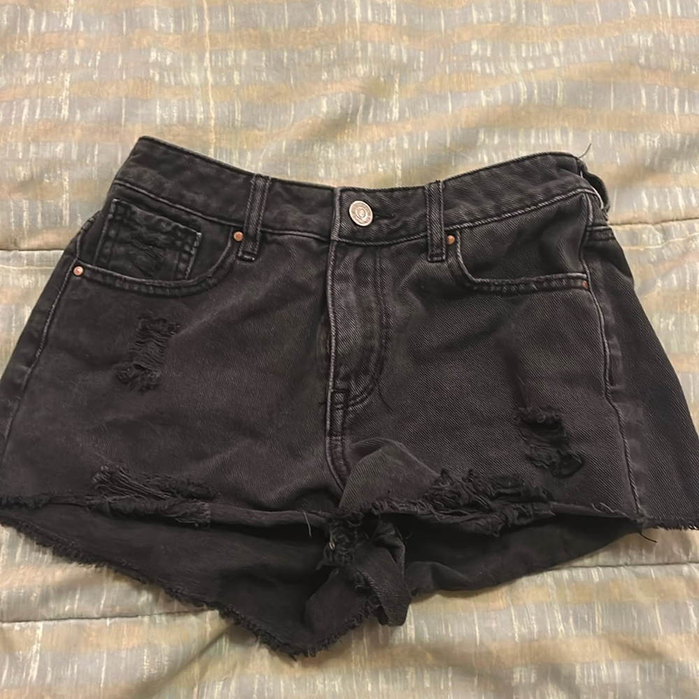 pacsun high rise black festival shorts ripped